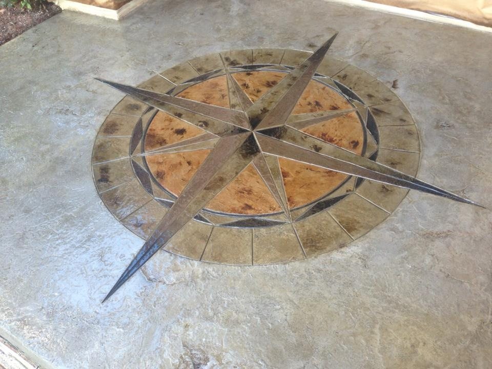 Stamped Concrete Medallion Compass